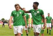 12 June 2018; Georgie Poynton, left, with team mate Carlton Ubaezuonu of Ireland following the College & Universities Football League match between Ireland and France at the City Calling Stadium in Longford. Photo by Eóin Noonan/Sportsfile