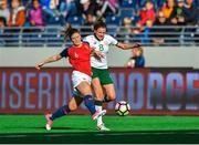 12 June 2018; Leanne Kiernan of Republic of Ireland in action against Maren Mjelde of Norway during the FIFA 2019 Women's World Cup Qualifier match between Norway and Republic of Ireland at the SR-Bank Arena in Stavanger, Norway. Photo by Seb Daly/Sportsfile