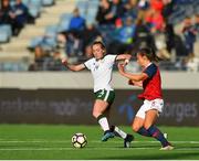 12 June 2018; Megan Connolly of Republic of Ireland in action against Vilde Bøe Risa of Norway during the FIFA 2019 Women's World Cup Qualifier match between Norway and Republic of Ireland at the SR-Bank Arena in Stavanger, Norway. Photo by Seb Daly/Sportsfile