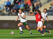 12 June 2018; Megan Connolly of Republic of Ireland in action against Vilde Bøe Risa of Norway during the FIFA 2019 Women's World Cup Qualifier match between Norway and Republic of Ireland at the SR-Bank Arena in Stavanger, Norway. Photo by Seb Daly/Sportsfile