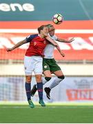 12 June 2018; Isabell Herlovsen of Norway in action against Claire O'Riordan of Republic of Ireland during the FIFA 2019 Women's World Cup Qualifier match between Norway and Republic of Ireland at the SR-Bank Arena in Stavanger, Norway. Photo by Seb Daly/Sportsfile