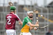 13 June 2018; Wayne Mooney of Offaly shoots under pressure from Ian O'Shea, left, and Thomas Monaghan of Galway during the Bord Gáis Energy Leinster Under 21 Hurling Championship 2018 Quarter Final match between Offaly and Galway at Bord Na Móna O'Connor Park, in Tullamore, Offaly. Photo by Piaras Ó Mídheach/Sportsfile