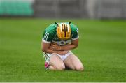 13 June 2018; Conor Langton of Offaly goes down with an injury in the first half during the Bord Gáis Energy Leinster Under 21 Hurling Championship 2018 Quarter Final match between Offaly and Galway at Bord Na Móna O'Connor Park, in Tullamore, Offaly. Photo by Piaras Ó Mídheach/Sportsfile