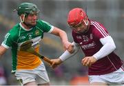 13 June 2018; Jack Canning of Galway in action against Michael Gilligan of Offaly during the Bord Gáis Energy Leinster Under 21 Hurling Championship 2018 Quarter Final match between Offaly and Galway at Bord Na Móna O'Connor Park, in Tullamore, Offaly. Photo by Piaras Ó Mídheach/Sportsfile