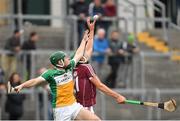 13 June 2018; Cian Salmon of Galway in action against Cathal O'Meara of Offaly during the Bord Gáis Energy Leinster Under 21 Hurling Championship 2018 Quarter Final match between Offaly and Galway at Bord Na Móna O'Connor Park, in Tullamore, Offaly. Photo by Piaras Ó Mídheach/Sportsfile