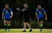 14 June 2018; Head coach Joe Schmidt with Tadhg Furlong, left, and Niall Scannell during Ireland rugby squad training at St Kevin's College in Melbourne, Australia. Photo by Brendan Moran/Sportsfile