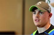 14 June 2018; Garry Ringrose speaks to the media during an Ireland rugby press conference in Melbourne, Australia. Photo by Brendan Moran/Sportsfile