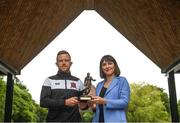 14 June 2018; Sean Hoare of Dundalk is presented with his SSE Airtricity/SWAI Player of the Month award for May by Ruth Ryan, SSE Airtricity Marketing Specialist, at The Herbert Park Hotel, in Ballsbridge, Dublin. Photo by Piaras Ó Mídheach/Sportsfile