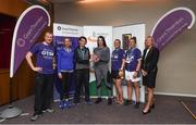 13 June 2018; Grant Thornton 5K race ambassador and Cork Camogie player Ashling Thompson, Michael Nolan from Grant Thornton, and Angela Shine from Cork Simon Community, present the the second place ladies team trophy to, from left, Annie Walsh, Jennifer Montague, Vicki Crean, from the AIB, team after the Grant Thornton Corporate 5K Team Challenge in Cork City, Cork. Photo by Matt Browne/Sportsfile