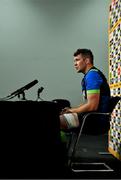 15 June 2018; Captain Peter O'Mahony speaks to the media during a press conference after the Ireland rugby squad captain's run in AMMI Park in Melbourne, Australia. Photo by Brendan Moran/Sportsfile