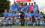 15 June 2018; DDSL captain, Sean Grehan, lifts the Kennedy Cup, with former SFAI and DDSL Chairman Fran Ray, following the Kennedy Cup Final match between DDSL and Kildare during the SFAI Kennedy Cup Finals at University of Limerick, Limerick. Photo by Tom Beary/Sportsfile