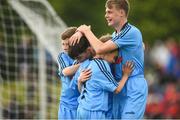 15 June 2018; Ben Quinn of DDSL celebrates with teammates after scoring in the Kennedy Cup Final match between DDSL and Kildare during the SFAI Kennedy Cup Finals at University of Limerick, Limerick. Photo by Tom Beary/Sportsfile