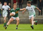 15 June 2018; Bryan Sweeney of Kerry in action against Lee Woulfe of Limerick during the EirGrid Munster GAA Football U20 Championship quarter-final match between Limerick and Kerry in Newcastlewest, Co. Limerick. Photo by Diarmuid Greene/Sportsfile