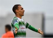 15 June 2018; Graham Burke of Shamrock Rovers celebrates after scoring his side's second goal during the SSE Airtricity League Premier Division match between Limerick and Shamrock Rovers at Market's Field, Limerick. Photo by Tom Beary/Sportsfile
