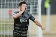 15 June 2018; Patrick Hoban of Dundalk celebrates after scoring his side's third goal during the SSE Airtricity League Premier Division match between Derry City and Dundalk at the Brandywell Stadium in Derry. Photo by Oliver McVeigh/Sportsfile