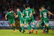 15 June 2018; Gearóid Morrissey of Cork City celebrates with team-mates after scoring his side's first goal during the SSE Airtricity League Premier Division match between Cork City and Bohemians at Turner's Cross in Cork. Photo by Eóin Noonan/Sportsfile