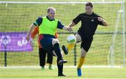 16 June 2018; Steven O'Leary of Munster 2 in action against Noel Galbraith of Ulster 2 during the Special Olympics 2018 Ireland Games at the FAI National Training Centre in Abbotstown, Dublin. Photo by Ramsey Cardy/Sportsfile