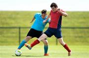 16 June 2018; Joseph McCarthy-Hayes of Munster 1 in action against Patrick Furlong of Eastern 1 during the Special Olympics 2018 Ireland Games at the FAI National Training Centre in Abbotstown, Dublin. Photo by Ramsey Cardy/Sportsfile