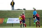 16 June 2018; Daniel Byrne of Eastern 1 heads at goal during the Special Olympics 2018 Ireland Games at the FAI National Training Centre in Abbotstown, Dublin. Photo by Ramsey Cardy/Sportsfile