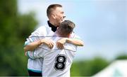 16 June 2018; Ryan McGirr, 8, celebrates with Ulster 1 team-mate Andrew White after scoring a goal during the Special Olympics 2018 Ireland Games at the FAI National Training Centre in Abbotstown, Dublin. Photo by Ramsey Cardy/Sportsfile