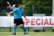 16 June 2018; Gary Burton, left, of Eastern 3 celebrates after scoring a goal during the Special Olympics 2018 Ireland Games at the FAI National Training Centre in Abbotstown, Dublin. Photo by Ramsey Cardy/Sportsfile