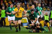 16 June 2018; Robbie Henshaw of Ireland is tackled by Sekope Kepu and Brandon Paenga-Amosa of Australia during the 2018 Mitsubishi Estate Ireland Series 2nd Test match between Australia and Ireland at AAMI Park, in Melbourne, Australia. Photo by Brendan Moran/Sportsfile