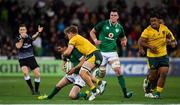 16 June 2018; Jonathan Sexton of Ireland is tackled by Michael Hooper of Australia during the 2018 Mitsubishi Estate Ireland Series 2nd Test match between Australia and Ireland at AAMI Park, in Melbourne, Australia. Photo by Brendan Moran/Sportsfile