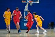 16 June 2018; George Fitzgerald of Munster in action against Patrick Hennessy of Ulster during their semi final basketball match at the Special Olympics 2018 Ireland Games at The National Indoor Arena, National Sports Campus in Abbotstown, Dublin. Photo by David Fitzgerald/Sportsfile