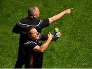 10 June 2018; Carlow trainer and selector Steven Poacher and manager Turlough O'Brien, behind, during the Leinster GAA Football Senior Championship Semi-Final match between Carlow and Laois at Croke Park in Dublin. Photo by Piaras Ó Mídheach/Sportsfile