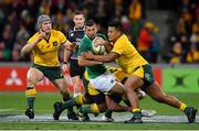 16 June 2018; Rob Kearney of Ireland is tackled by Brandon Paenga-Amosa of Australia during the 2018 Mitsubishi Estate Ireland Series 2nd Test match between Australia and Ireland at AAMI Park, in Melbourne, Australia. Photo by Brendan Moran/Sportsfile