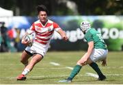 17 June 2018; Halatoa Vailea of Japan in action against Michael Lowry of Ireland during the World Rugby U20 Championship 2018 11th Place Play-Off match between Ireland and Japan at Stade de la Méditerranée in Béziers, France. Photo by Alexandre Dimou/World Rugby via Sportsfile