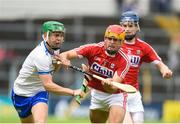 17 June 2018; Aidan Organ of Waterford in action against Niall O'Riordan of Cork during the Electric Ireland Munster GAA Hurling Minor Championship Round 5 match between Waterford and Cork at Semple Stadium in Thurles, Tipperary. Photo by Matt Browne/Sportsfile