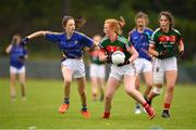 17 June 2018; Niamh O'Malley of Mayo in action against Aoife Dwyer of Tipperary during the All-Ireland Ladies Football U14 B Final between Mayo and Tipperary at Duggan Park in Ballinasloe, Co. Galway Photo by Harry Murphy/Sportsfile