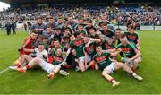 17 June 2018; Mayo players celebrate with the cup after the EirGrid Connacht GAA Football U20 Championship Final match between Mayo and Roscommon at Dr Hyde Park in Roscommon. Photo by Piaras Ó Mídheach/Sportsfile