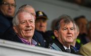 17 June 2018; Businessman JP McManus, right, and former finance minister Charlie McCreevey at the Munster GAA Hurling Senior Championship Round 5 match between Clare and Limerick at Cusack Park in Ennis, Clare. Photo by Ray McManus/Sportsfile