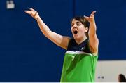17 June 2018; Sarah Kilmartin of Connaught Female 1 Team encourages supporters in the Ladies Basketball Final match between Connaught Female 1 and Eastern Female 2 match during the Special Olympics 2018 Ireland Games at the FAI National Training Centre in Abbotstown, Dublin. Photo by Tom Beary/Sportsfile