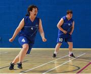17 June 2018; Jude O'Keeffe of Leinster Female Team 1 celebrates scoring a basket in the Ladies Basketball Final match between Eastern Female 1 and Leinster Female 1 during the Special Olympics 2018 Ireland Games at the FAI National Training Centre in Abbotstown, Dublin. Photo by Tom Beary/Sportsfile