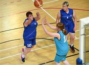 17 June 2018; Claire Meagher from the Leinster Female Team 1 shoots for a basket in the Ladies Basketball Final match between Eastern Female 1 and Leinster Female 1 during the Special Olympics 2018 Ireland Games at the FAI National Training Centre in Abbotstown, Dublin. Photo by Tom Beary/Sportsfile
