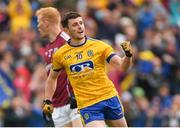 17 June 2018; Ciaráin Murtagh of Roscommon celebrates scoring his side's first goal during the Connacht GAA Football Senior Championship Final match between Roscommon and Galway at Dr Hyde Park in Roscommon. Photo by Piaras Ó Mídheach/Sportsfile