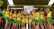 17 June 2018; Donegal players celebrate with the cup after the TG4 Ulster Ladies Football Senior Championship Final match between Armagh and Donegal at Brewster Park in Enniskillen, Co. Fermanagh. Photo by Daire Brennan/Sportsfile
