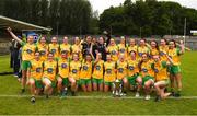 17 June 2018; The Donegal team celebrate with the cup after the TG4 Ulster Ladies Football Senior Championship Final match between Armagh and Donegal at Brewster Park in Enniskillen, Co. Fermanagh. Photo by Daire Brennan/Sportsfile