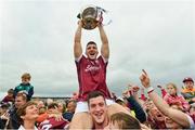 17 June 2018; Galway captain Damien Comer lifts The Nestor Cup following their victory in the Connacht GAA Football Senior Championship Final match between Roscommon and Galway at Dr Hyde Park in Roscommon. Photo by Ramsey Cardy/Sportsfile