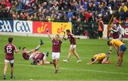 17 June 2018; Cathal Sweeney of Galway celebrates at the final whistle of the Connacht GAA Football Senior Championship Final match between Roscommon and Galway at Dr Hyde Park in Roscommon. Photo by Ramsey Cardy/Sportsfile