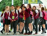 18 June 2018; Students from Ballygiblinn NS, Mitchelstown, Co. Cork, arriving at the JEP National Showcase Day in the RDS Simmonscourt, Ballsbridge, Dublin Photo by Eóin Noonan/Sportsfile