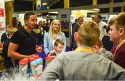 18 June 2018; Media entrepreneur Niall McGarry, Founder, Joe Media, with his son Max, age 8 and Sarah McGarry, at the 'Muffin in a Mug' stand at the JEP National Showcase Day in the RDS Simmonscourt, Ballsbridge, Dublin. Photo by David Fitzgerald/Sportsfile