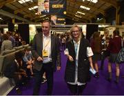18 June 2018; Jerry Kennelly, CEO of Tweak.com, and Dee Forbes, Director-General of RTÉ, during a walk around at the JEP National Showcase Day in the RDS Simmonscourt, Ballsbridge, Dublin. Photo by David Fitzgerald/Sportsfile