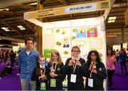 18 June 2018; Students from Spa National School, Tralee, Co Kerry, with their teacher Niall Morgan at the 'Spa's Buzzing Honey' stand during the JEP National Showcase Day in the RDS Simmonscourt, Ballsbridge, Dublin. Photo by Eóin Noonan/Sportsfile
