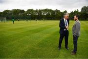 18 June 2018; John Delaney, CEO, Football Association of Ireland, and Stephen Bradley, Shamrock Rovers FC Head Coach, in attendance at the official opening of Shamrock Rovers state of the art 11-a-side and 7-a-side grass pitches and facilities at Roadstone Group Sports Club, Kingswood, Dublin. Photo by Stephen McCarthy/Sportsfile