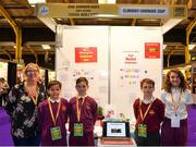 18 June 2018; Students from Scoil Ghormáin Naofa, Gorey, Wexford with their teacher Nicola Byrne at the Clonough Handmade Soap stand during the JEP National Showcase Day in the RDS Simmonscourt, Ballsbridge, Dublin. Photo by Eóin Noonan/Sportsfile
