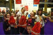 18 June 2018; Pupils from St Mary's National School, Ranelagh, Dublin, with their product 'Swag Bags' at the JEP National Showcase Day in the RDS Simmonscourt, Ballsbridge, Dublin Photo by David Fitzgerald/Sportsfile